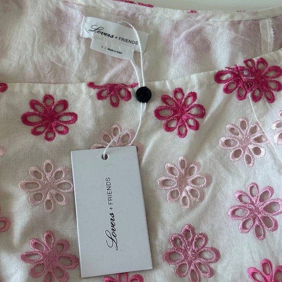 NWT Revolve Lovers + Friends Hugh Mini‎ Skirt in Pink and White India Made Large - Picture 4 of 8